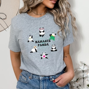 T-shirt Namaste Panda Kawaii mignon Yoga Yogini Panda chemise cadeau pour yogi T-shirt unisexe en jersey
