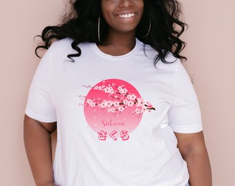 Sakura T-shirt Japanese Cherry Blossoms Shirt Unisex Jersey