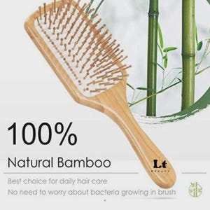 Natural Bamboo Hairbrush, Eco-Friendly Scalp Massage Brush, Anti Frizz & Breakage, Gentle Bristles, Sustainable Beauty Gift, Detangler