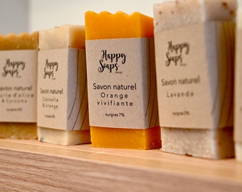 Assortment of 8 small natural soaps (minimum total 400g) - Cold artisanal production. Imperfect but 100% cute!