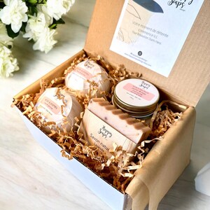 Petite boite cadeau | Produits naturels pour le bain, fête des mères, anniversaire et merci avec carte personnalisée