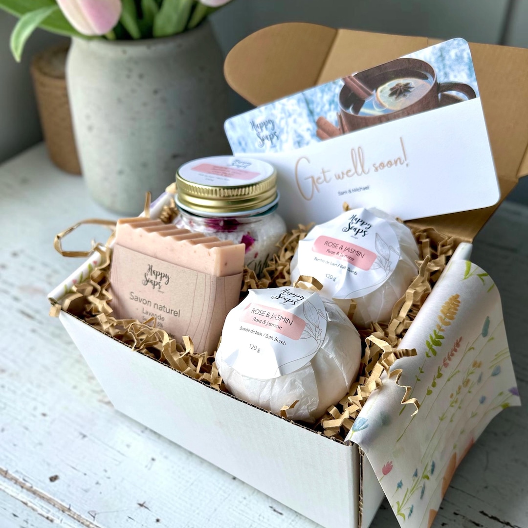 Get Well Soon Care Package for Her – Natural Spa Set With Soap, Bath ...