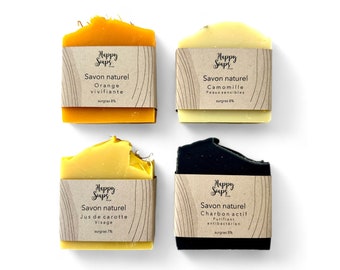 Flamboyant quartet gift - 4 natural soaps, artisanal cold process - Perfect gift for teachers