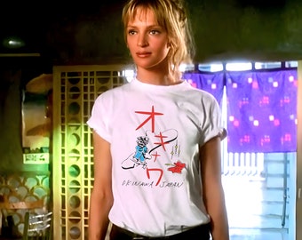 Kill Bill T-Shirt, Okinawa Japan Shirt, Tarantino Movie Shirt, Film Costume, Vintage Movie Tee, Uma Thurman, Japanese Tee, Gift for Her