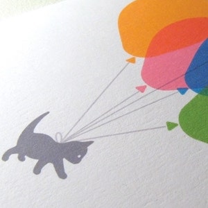 Cat balloon ride card