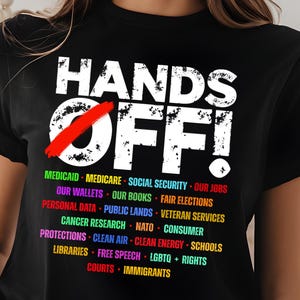 Hands Off Protest Shirt, Political Activism Hands Off Protest Sweatshirt, Hoodie, Save Public Lands, Medicare, Social Security, Free Speech