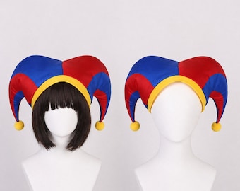 Parrucca e cappello Pomni – Bob con frangia per cosplay di Digital Circus
