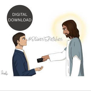 LDS Missionary with Jesus - Elder #2 - Personalized name tag!