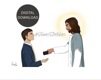 LDS Missionary with Jesus - Elder #2 - Personalized name tag!