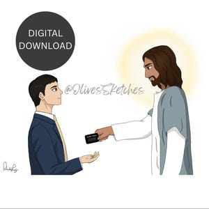 LDS Missionary with Jesus - Elder #4 - Personalized name tag!