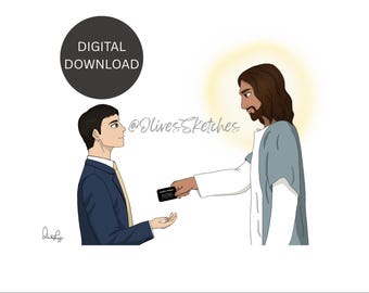 LDS Missionary with Jesus - Elder #4 - Personalized name tag!