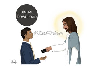 LDS Missionary with Jesus - Elder #5 - Personalized name tag!