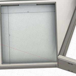 May include: A 3D rendering of a rectangular frame with a grid pattern inside. The frame is gray with a white border. The dimensions are labeled as 5.00 inches by 4.80 inches.