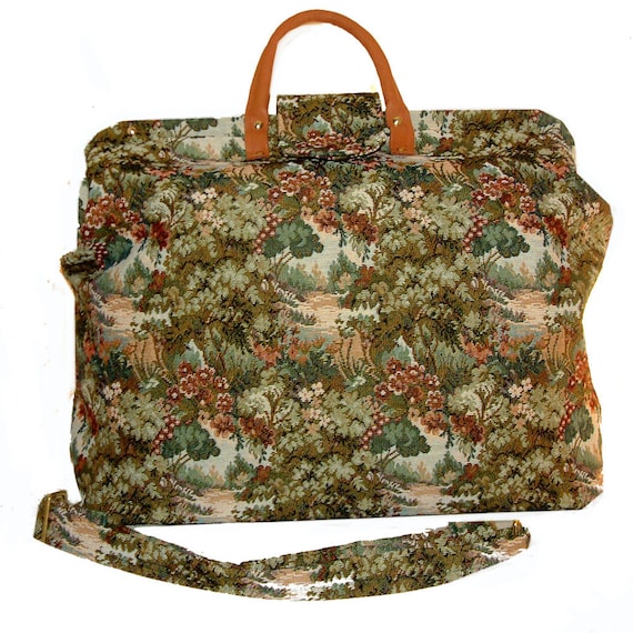 Woodland Floral Tapestry Carpet Bag Etsy Ireland