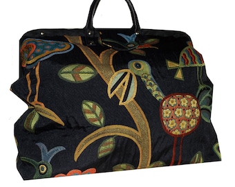 Crazy Birds Woven Tapestry Carpet Bag