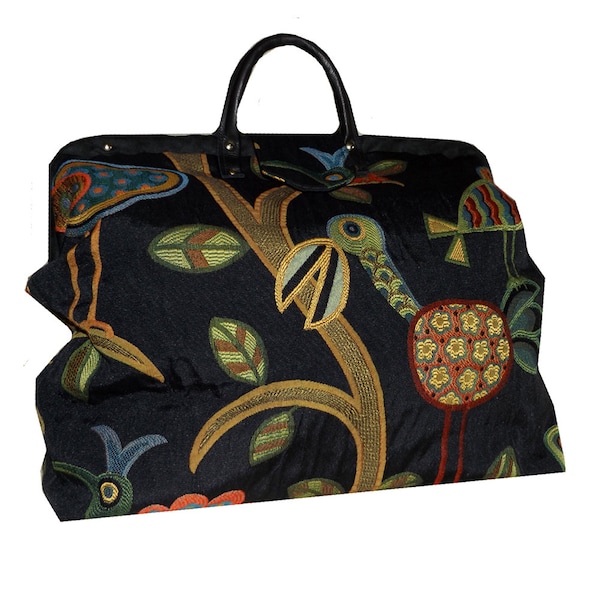 Crazy Birds Tapestry Carpet Bag