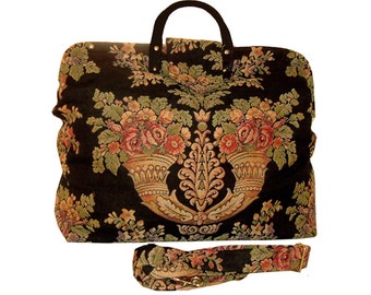 Multicolored Floral Sconces Woven Tapestry Carpet Bag