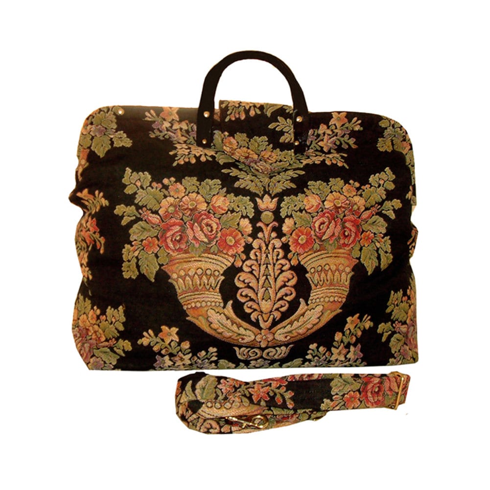 Multicolored Floral Sconces Woven Tapestry Carpet Bag - Etsy