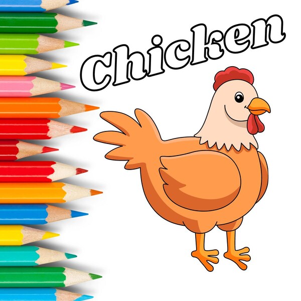 coloring chickens for your child