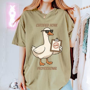 Camiseta divertida de ganso, camiseta con juego de palabras con animales, camiseta para amantes de los gansos, camiseta de pato tonto, camiseta de pájaro cottagecore, camiseta retro de animales de dibujos animados, idea de regalo divertida para ella