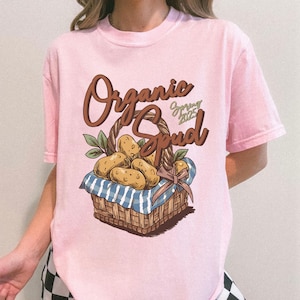 funny potato shirt farm fresh spud shirt quirky vegetable lover gift retro foodie fashion garden humor tshirt casual graphic shirt gift idea
