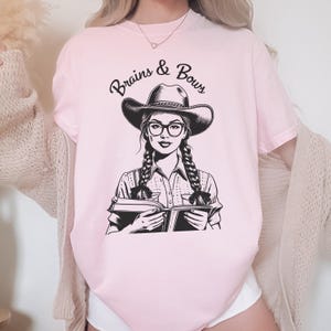cowgirl school shirt smart western tee country girl top rodeo academic outfit vintage style tshirt back to school student unisex graphic tee