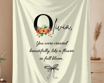 Personalized Alphabet Blanket – Name Throw Gift for Mom or Woman
