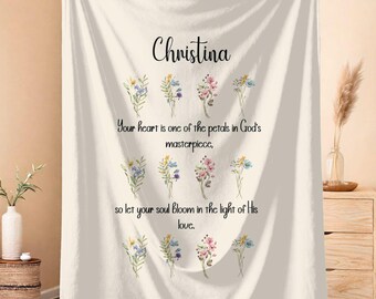 Inspirational Blanket Personalized Quote Gift for Mom Women