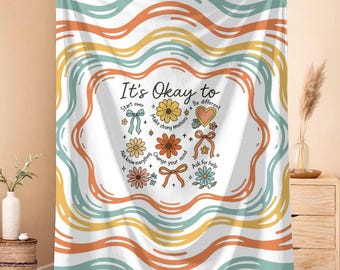 Inspirational Blanket Self Care Gift for Women Encouragement Throw