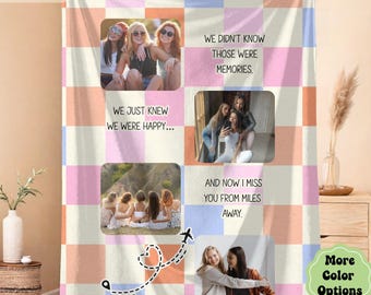 Best Friend Photo Collage Gift, Custom Memory Story, Multi Photo Print, Friendship Keepsake, Personalized Picture Blanket