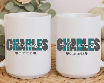 Custom Couple Mug Set Personalized Matching Coffee Mugs Romantic Gift