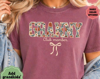 Floral Granny Club Member Shirt New Grandma Tee Granny Shirt Mothers Day Gift Nana Mimi Grandmother Gift Tee Abuela Gigi Shirt Gifts