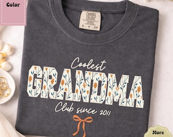 Coolest Grandma Club Shirt Comfort Colors, Grandma Club Since Custom Year, Nana Mimi Abuelita Gift Mothers Day
