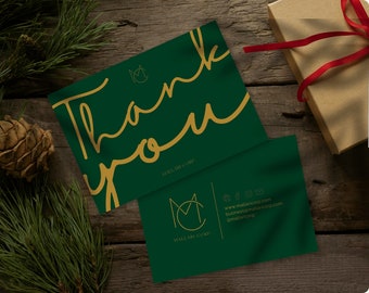 Thank You Card for Small Business Packaging Branding Template Elegant Green Aesthetic Business Branding Gifts for Her Company