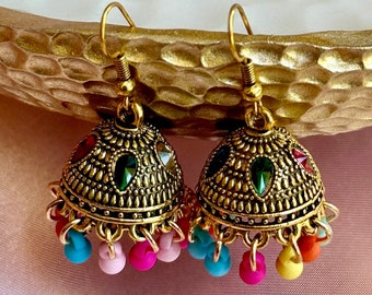 Pakistaanse oorbel | Veelkleurige Jhumke oorbellen | Indiase Jhumke | Indiase sieraden | Pakistaanse sieraden | Bollywood Jhumka | Elke dag Jhumke