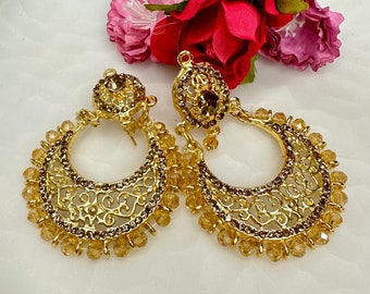 Pakistani Earring | Gold Jhumka Earrings | Indian Jhumka | Indian Jewelry | Pakistani Jewelry | Bollywood Jhumka | Everyday Jhumka