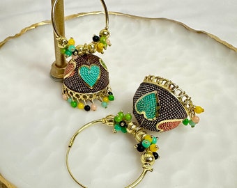 Pakistani Earring | Multicolor Jhumki Earrings | Indian Jhumki | Indian Jewelry | Pakistani Jewelry | Bollywood Jhumka | Everyday Jhumki