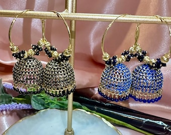 Pakistani Hoop Earrings | Gold Bali Jhumkas Earrings | Bali Jhumkas | Bali Earrings | Indian Jewelry | Pakistani Jewelry | Bollywood Jhumka