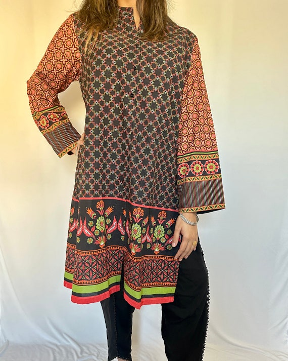 KAAJ by Ideas Kurti in Black Pakistani Designer Kurti Eid Kurti Casual Kurti Khaddar Kurti Etsy UK