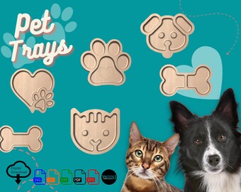 Pet Serving Tray CNC Files: 6 Designs (Digital Download)