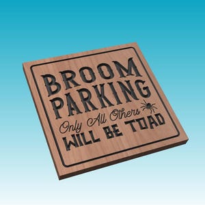 Bezemparkeerplaats - bord voor het spookachtige huis - digitale vectorbestanden (svg, dxf, ai, eps en pdf) + Vectric CRV voor gebruik met CNC of laser