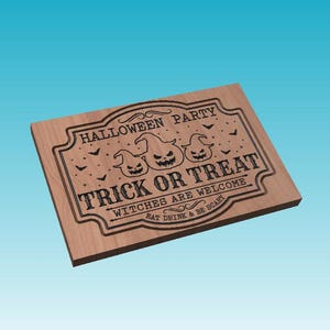 Halloweenfeest! - Bord voor een spookachtig huis - Digitale vectorbestanden (svg, dxf, ai, eps en pdf) + vectric CRV voor gebruik met CNC of laser