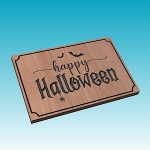 Joyeux Halloween - Panneau pour une maison fantasmagorique - Fichiers vectoriels numériques (Svg, Dxf, Ai, Eps et Pdf) + CRV Vectric à utiliser avec une CNC ou un laser