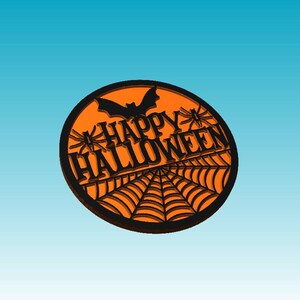 Joyeux Halloween - Panneau rond pour une maison effrayante - Fichiers vectoriels numériques (Svg, Dxf, Ai, Eps et Pdf) + CRV Vectric à utiliser avec une CNC ou un laser