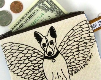 Basenji Angel Dog Change Purse