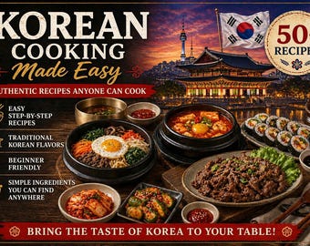 Authentic Korean Cookbook PDF, Easy Korean Recipes for Beginners, Korean BBQ Kimchi Recipes, Korean Cooking Guide, Asian Cookbook, Instant