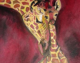 1 Giraffe Greeting Card with Envelope Included