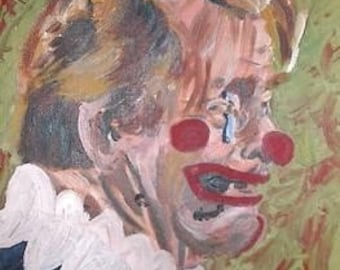 The Clown - 8-1\/2 x 11 print of an original oil painting