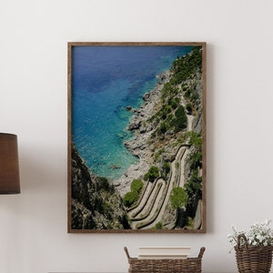 Impresión de cartel de Capri, impresión de Capri, foto de Capri, cartel de Nápoles Italia, impresión de arte de Nápoles, cartel de viaje de Italia, impresión de la costa de Italia - marco opcional