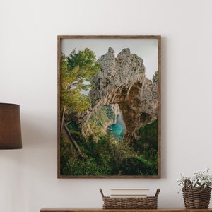Impressão de Capri, pôster de Nápoles, foto de Capri, pôster de Nápoles Itália, impressão artística de Nápoles, pôster de viagens da Itália, impressão da costa da Itália - moldura opcional